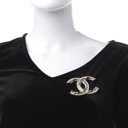 Chanel Baguette Crystal Quilted Vintage Allure CC Brooch Gold 2 of 5