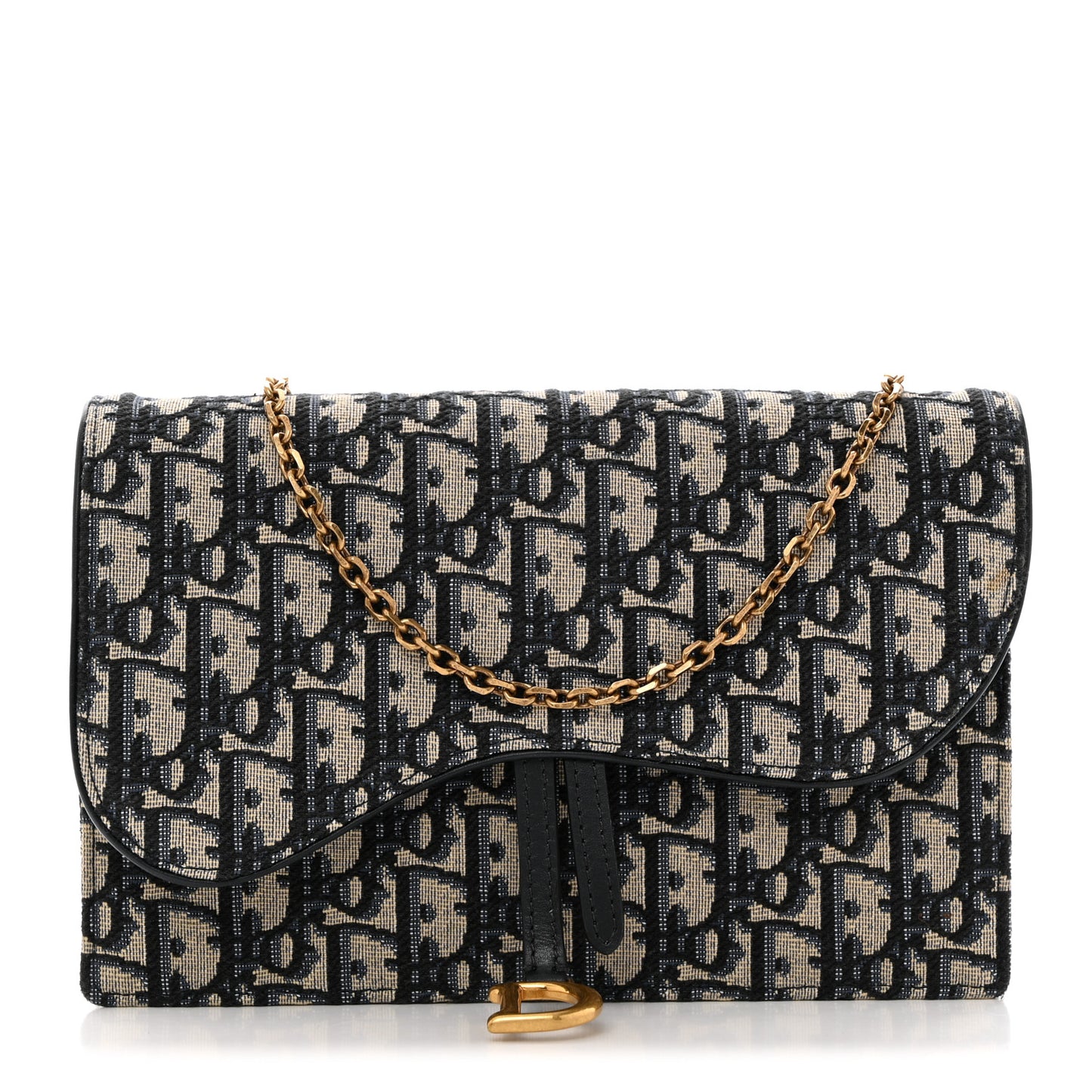Oblique Saddle Chain Pouch Blue