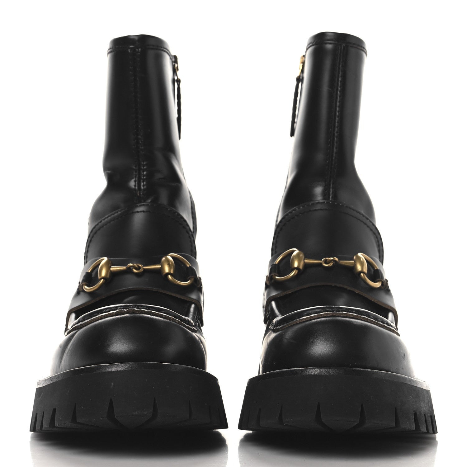 Gucci Cordovan Lux Womens Harald Horsebit 25mm Platform Boots 36 Black 3 of 9