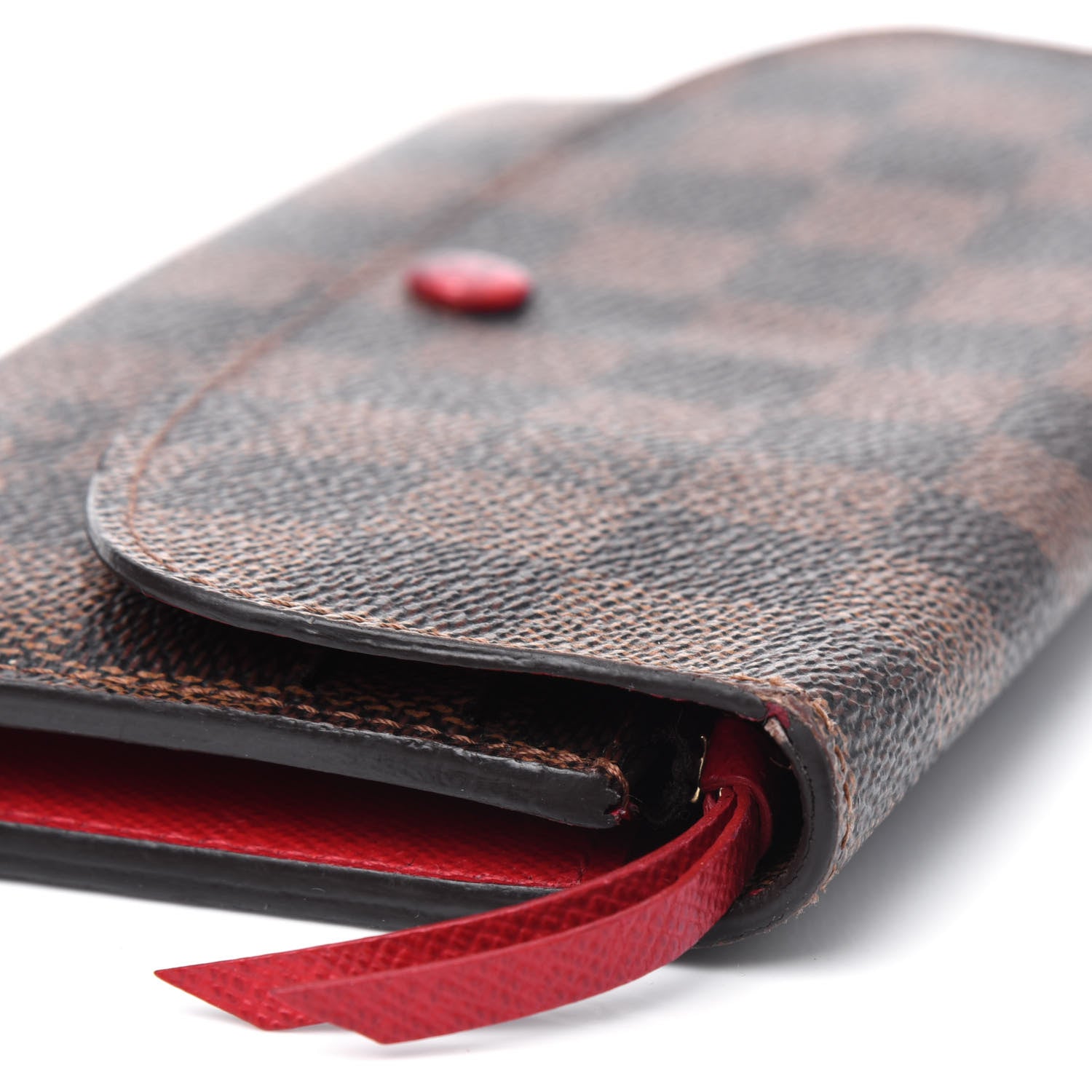 Louis Vuitton Damier Ebene Emilie Wallet Red 18 of 19