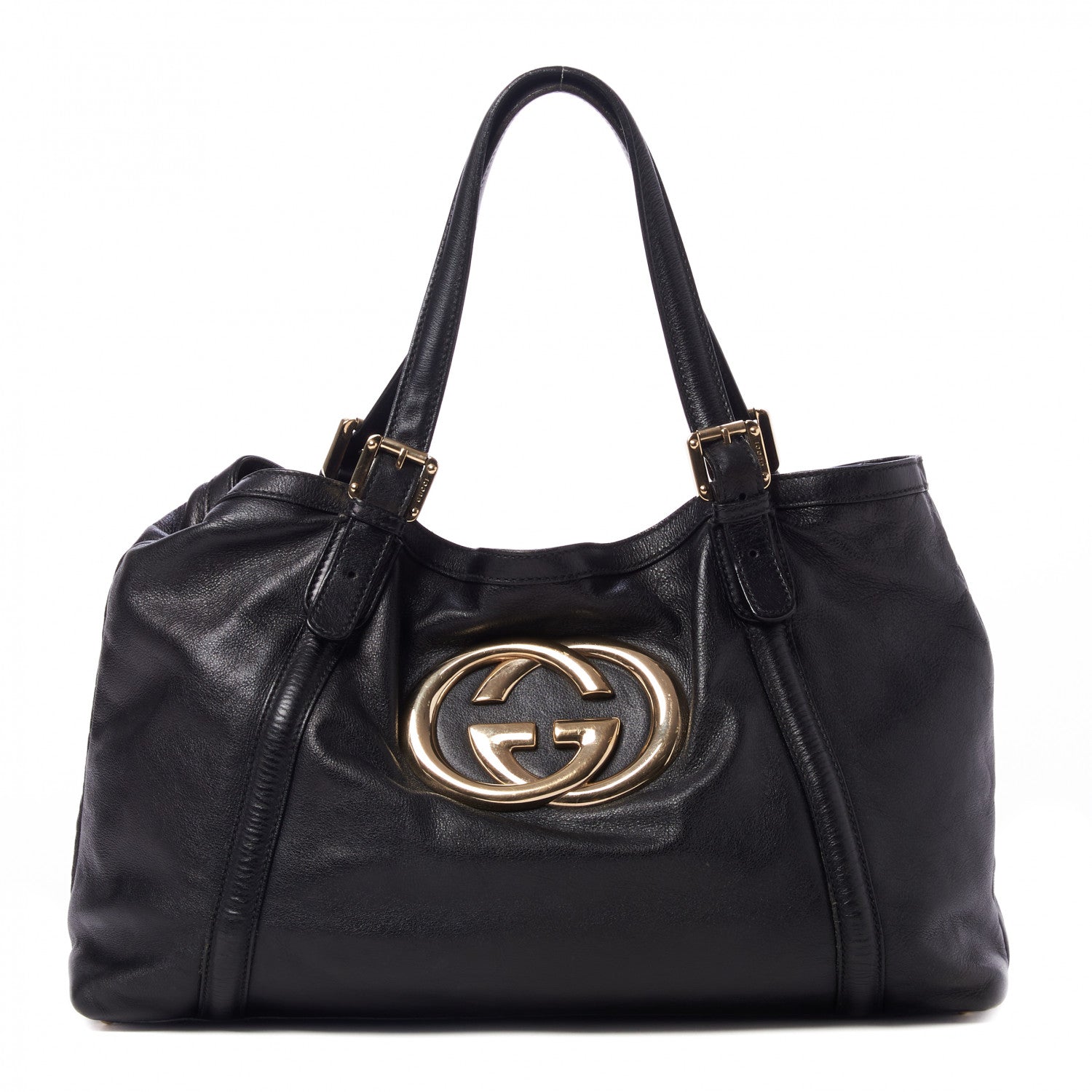 Gucci Calfskin Medium Britt Tote Black 1 of 9