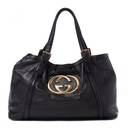 Gucci Calfskin Medium Britt Tote Black 1 of 9