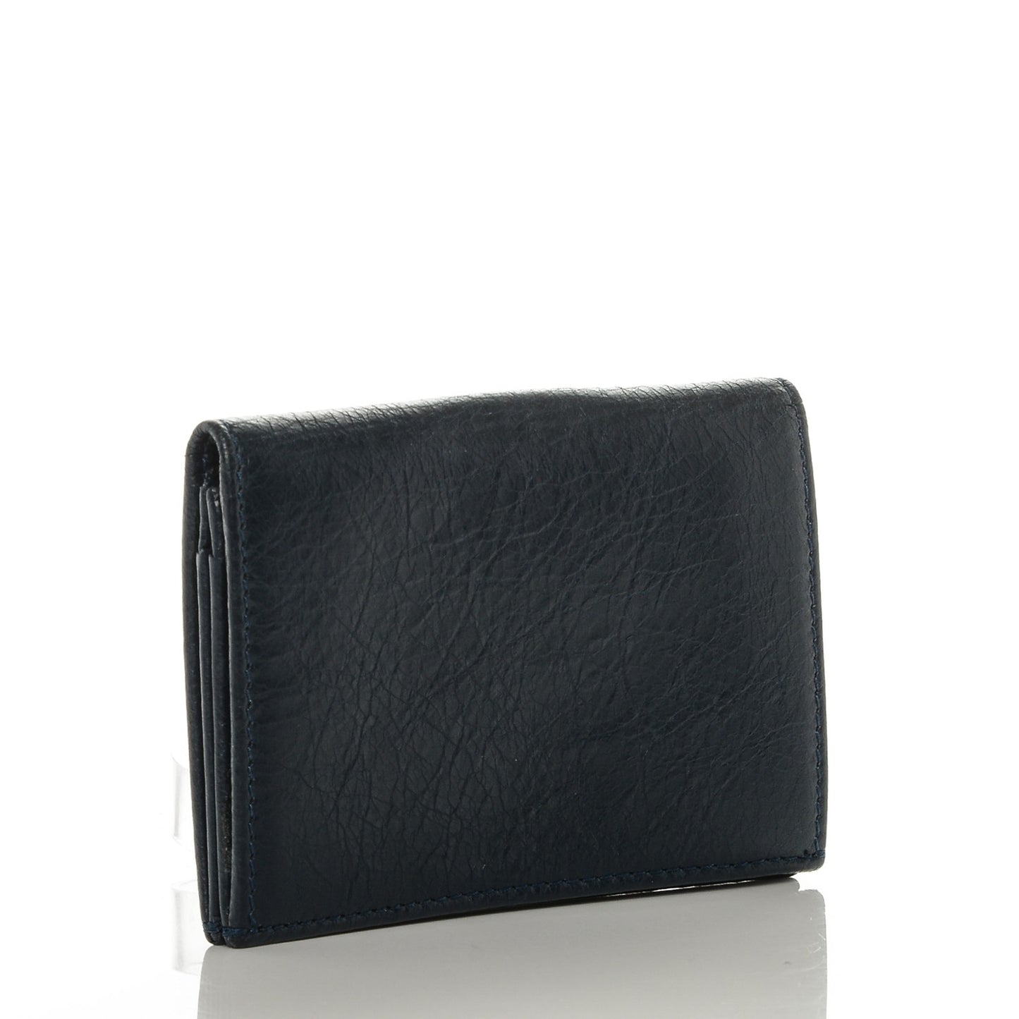 Agneau Giant 12 Gold Hardware Card Case Bleu Obscur
