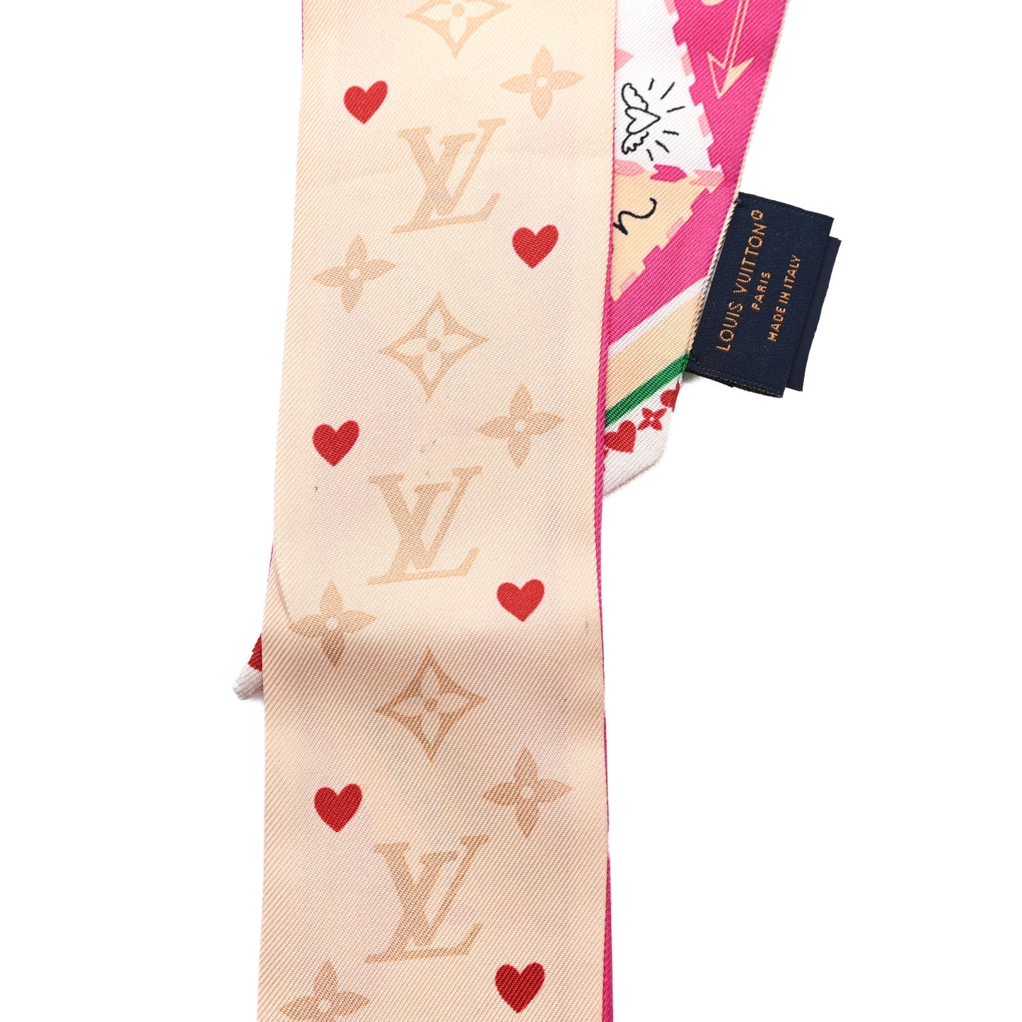 Silk Monogram LV Love Letters BB Bandeau Pink