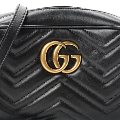 Gucci Calfskin Matelasse Small GG Marmont Chain Shoulder Bag Black 7 of 12