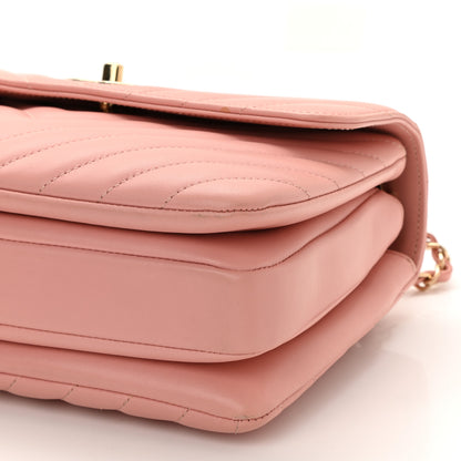 Chanel Lambskin Chevron Quilted Small Trendy CC Dual Handle Flap Bag Light Pink 10 of 12