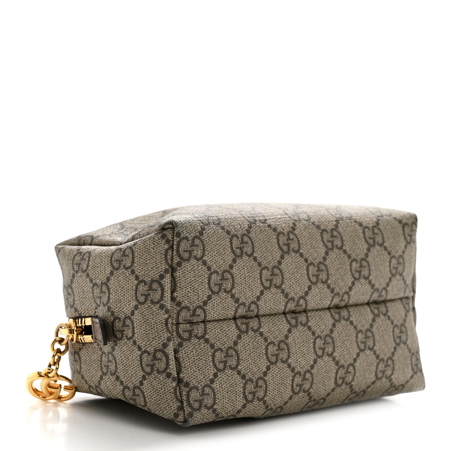Soft GG Supreme Monogram Calfskin Medium Ophidia Cosmetic Case Beige Ebony New Acero