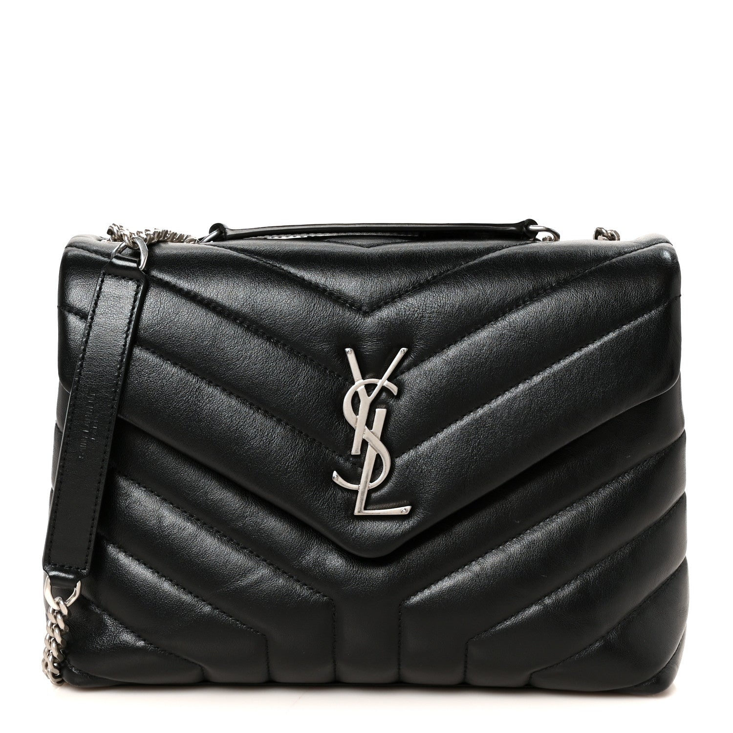 Saint Laurent Calfskin Y Quilted Monogram Small Loulou Crossbody Bag Black 1 of 11