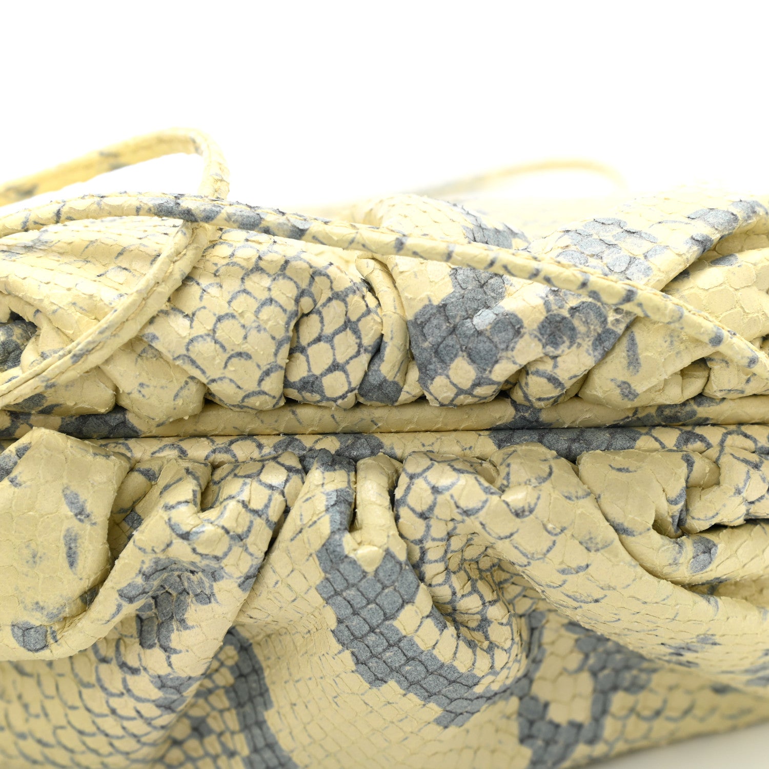 Bottega Veneta Goatskin Python Embossed The Mini Pouch Kiwi Black Silver 9 of 15