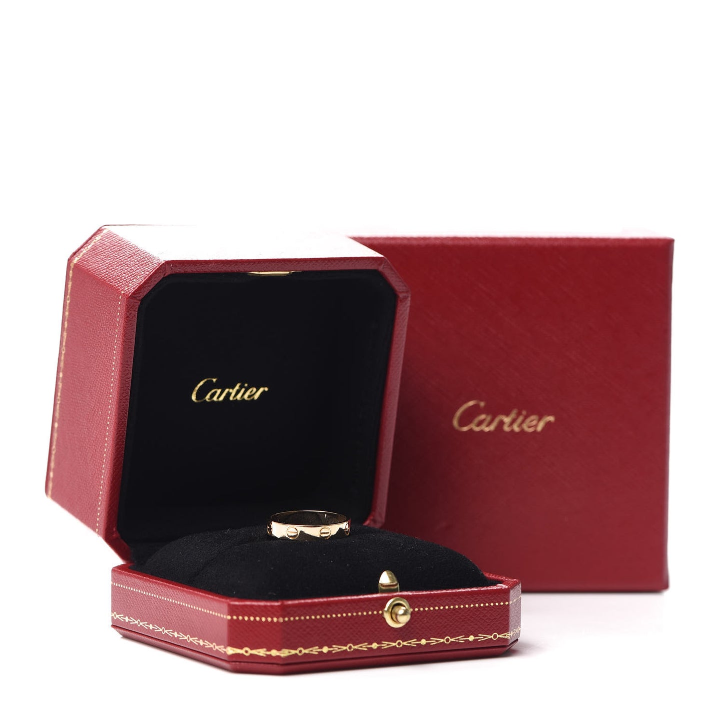 18K Yellow Gold 3.5mm LOVE Wedding Band Ring 53 6.5