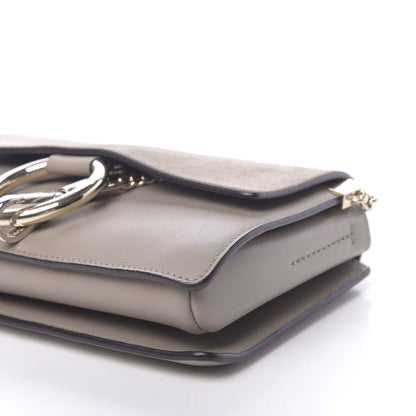 Chloe Suede Calfskin Small Faye Shoulder Bag Motty Grey 8 of 10