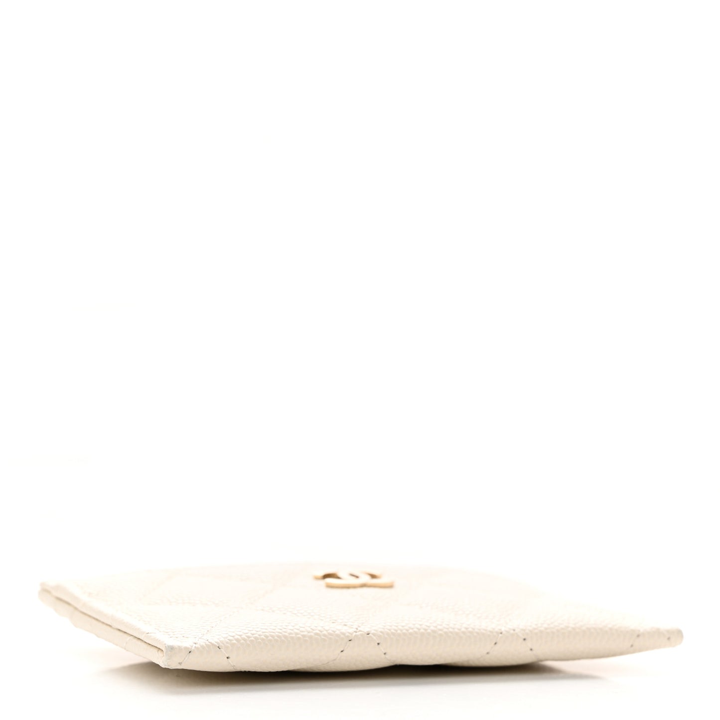 Caviar Quilted Card Holder White
