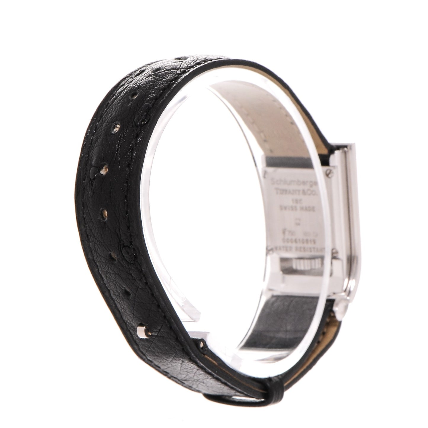 18K White Gold Ostrich 26mm Schlumberger Quartz Watch