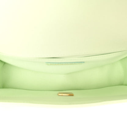 Chanel Caviar Chevron Quilted Medium Boy Flap Light Green 5 of 10