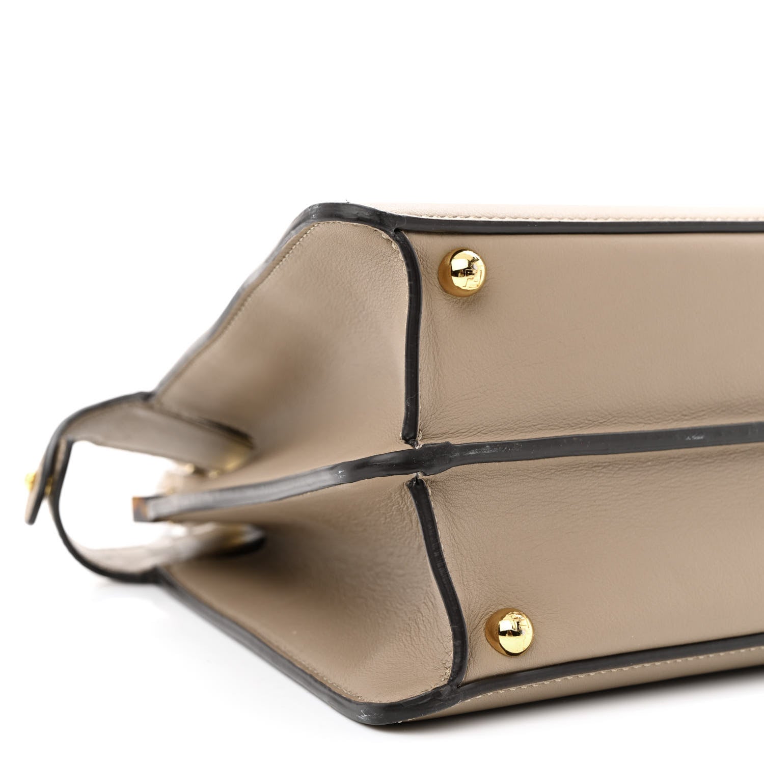 Fendi Vitello Seta Shiny Nappa Plexiglass Medium Peekaboo I SEE U Satchel Tortora 8 of 10