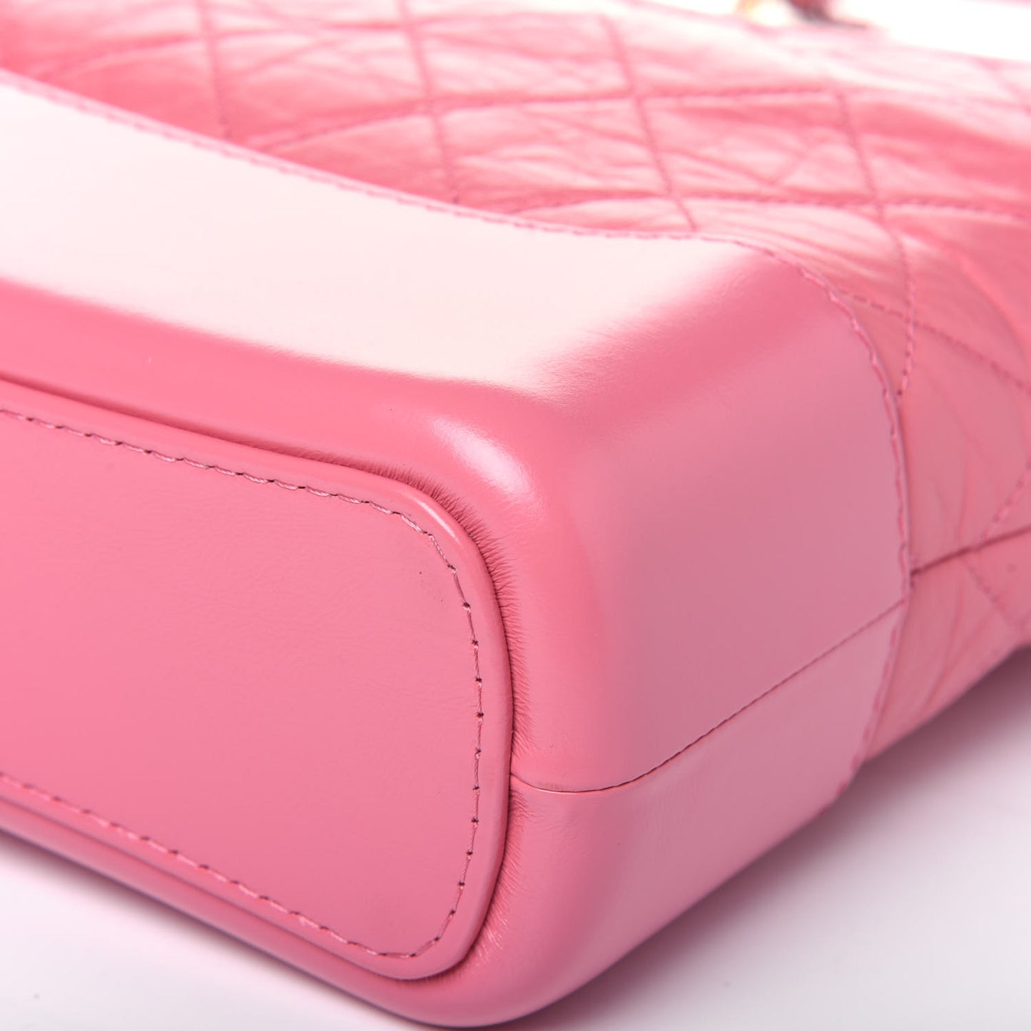 Aged Smooth Calfskin Quilted Medium Gabrielle Logo Hobo Pink