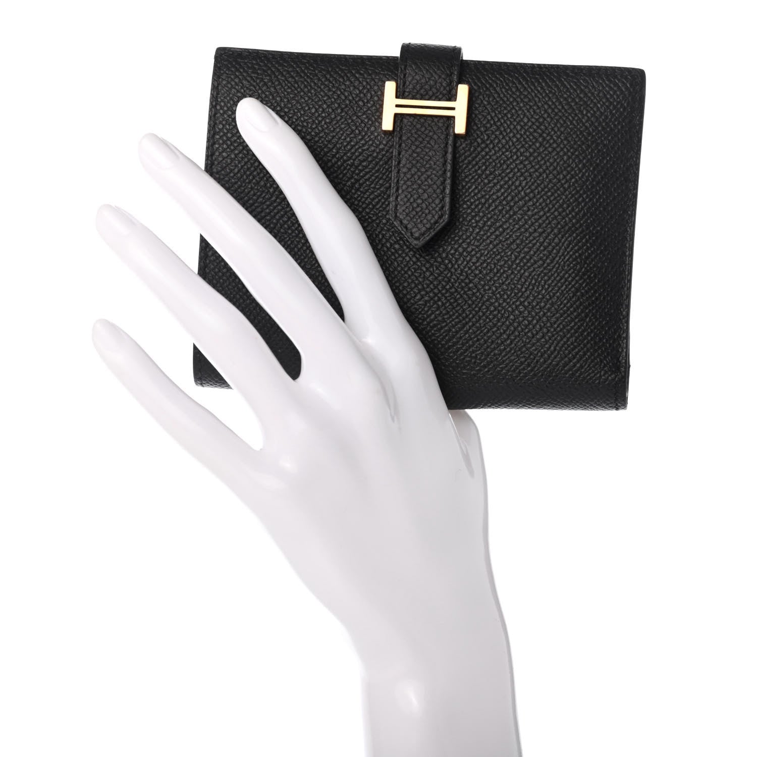 Hermes Epsom Bearn Compact Wallet Black 2 of 8