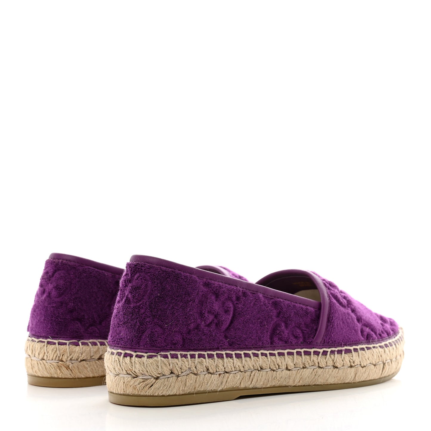 Terry Cloth GG Monogram Espadrilles 36 Purple