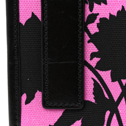 Versace Calfskin Cotton Floral Printed La Medusa Book Tote Black Water Lily 12 of 13