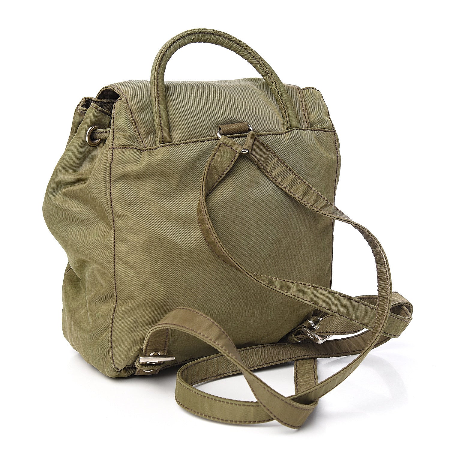 Prada Nylon Vela Mini Cinch Backpack Green 2 of 17