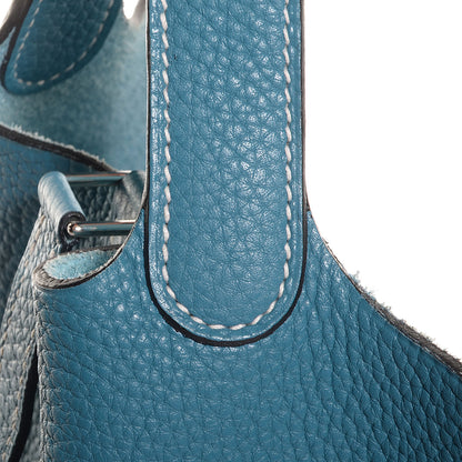 Hermes Taurillon Clemence Picotin Lock 18 PM Blue Jean 11 of 13