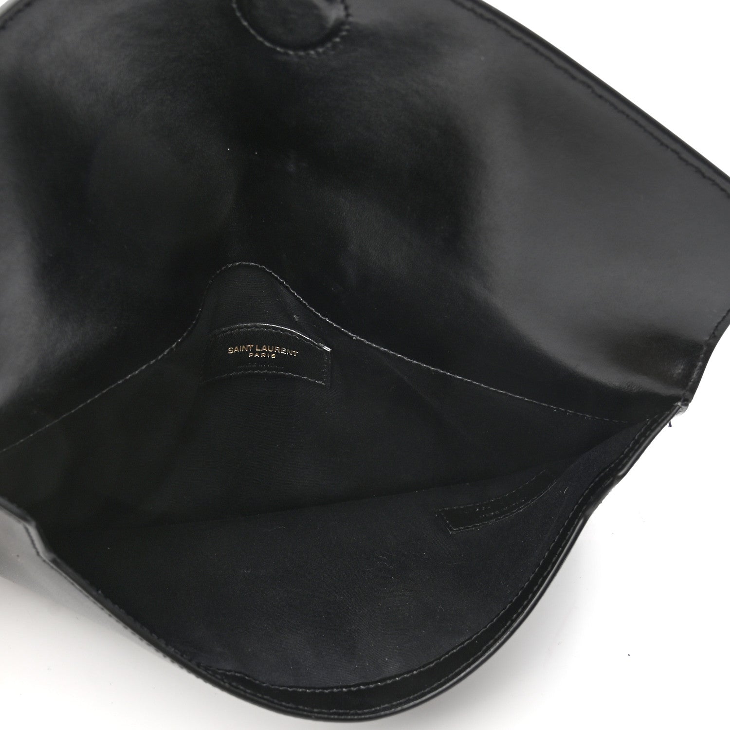 Saint Laurent Smooth Shiny Calfskin Monogram Uptown Pouch Black 5 of 8
