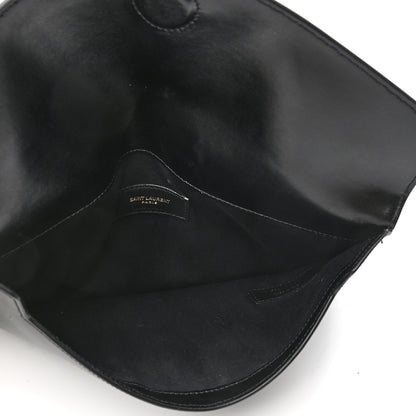 Saint Laurent Smooth Shiny Calfskin Monogram Uptown Pouch Black 5 of 8