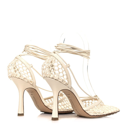 Bottega Veneta Mesh Nappa Stretch Ankle Tie Sandals 35 Toile 9 of 14