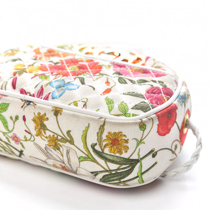 Gucci Canvas Flora Floral Trapuntata Mini Zumi Dome Shoulder Bag White 9 of 9