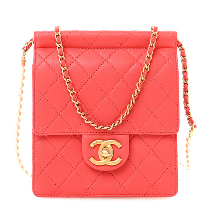 Chanel Goatskin Quilted Chic Pearls Flap Dark Pink 1 of 10