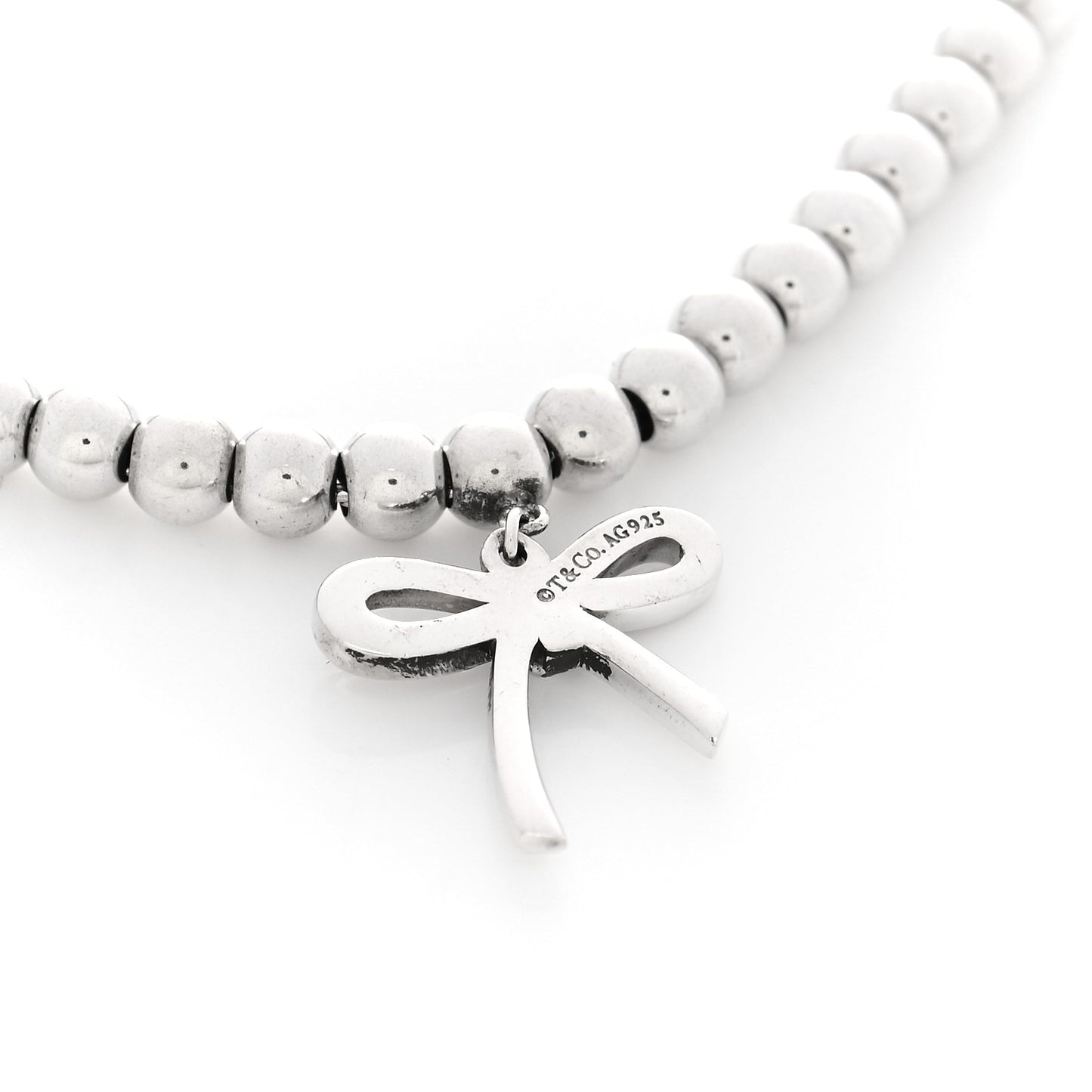 Sterling Silver 4mm Bow Bead Bracelet