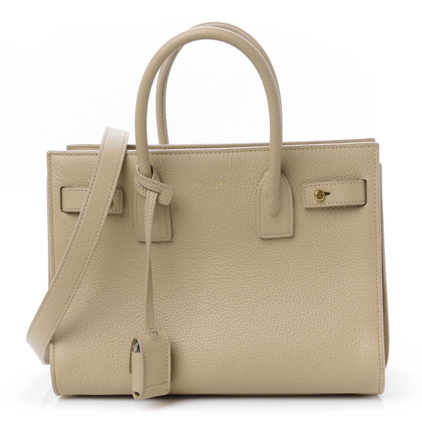 Grained Calfskin Baby Sac De Jour Souple Dark Beige