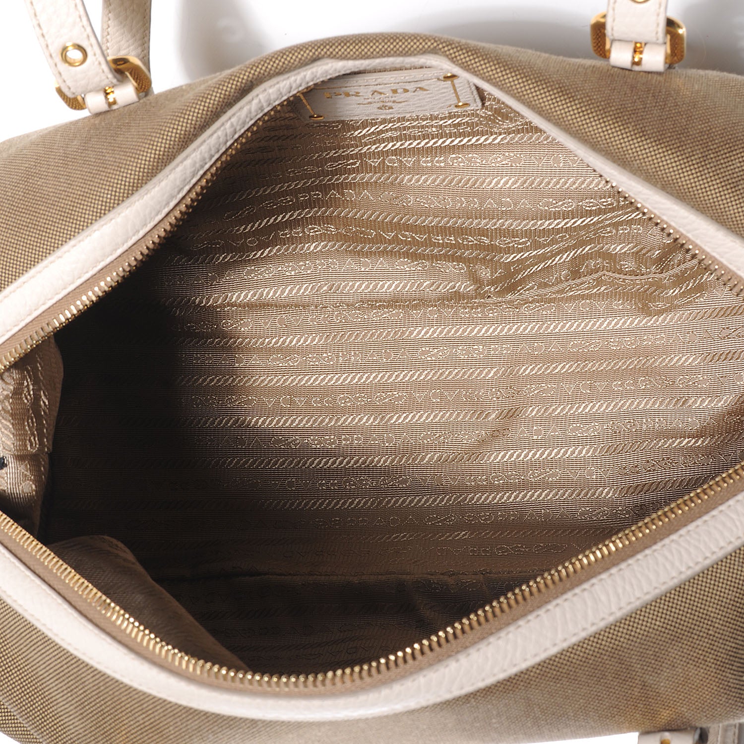 Prada Jacquard Logo Bauletto Corda Talco 5 of 8