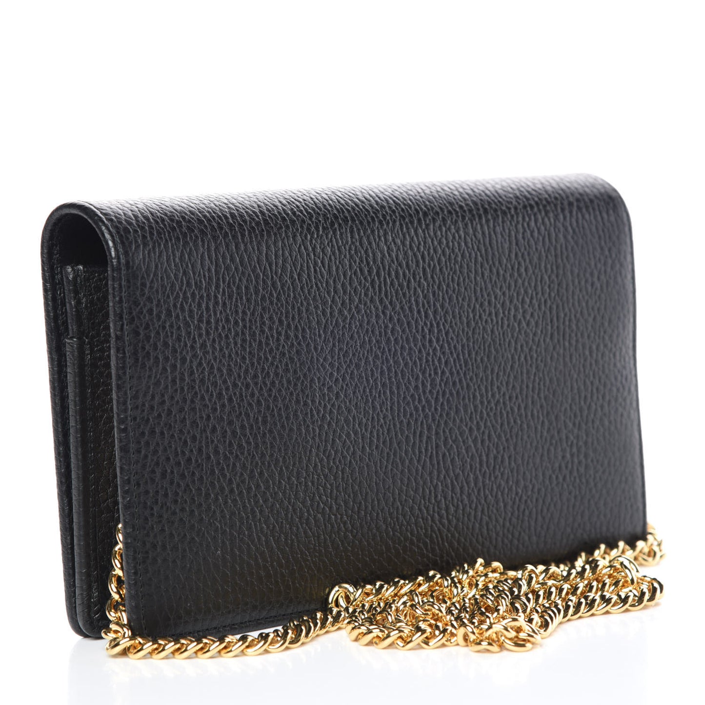 Calfskin Mini GG Marmont Chain Wallet Black