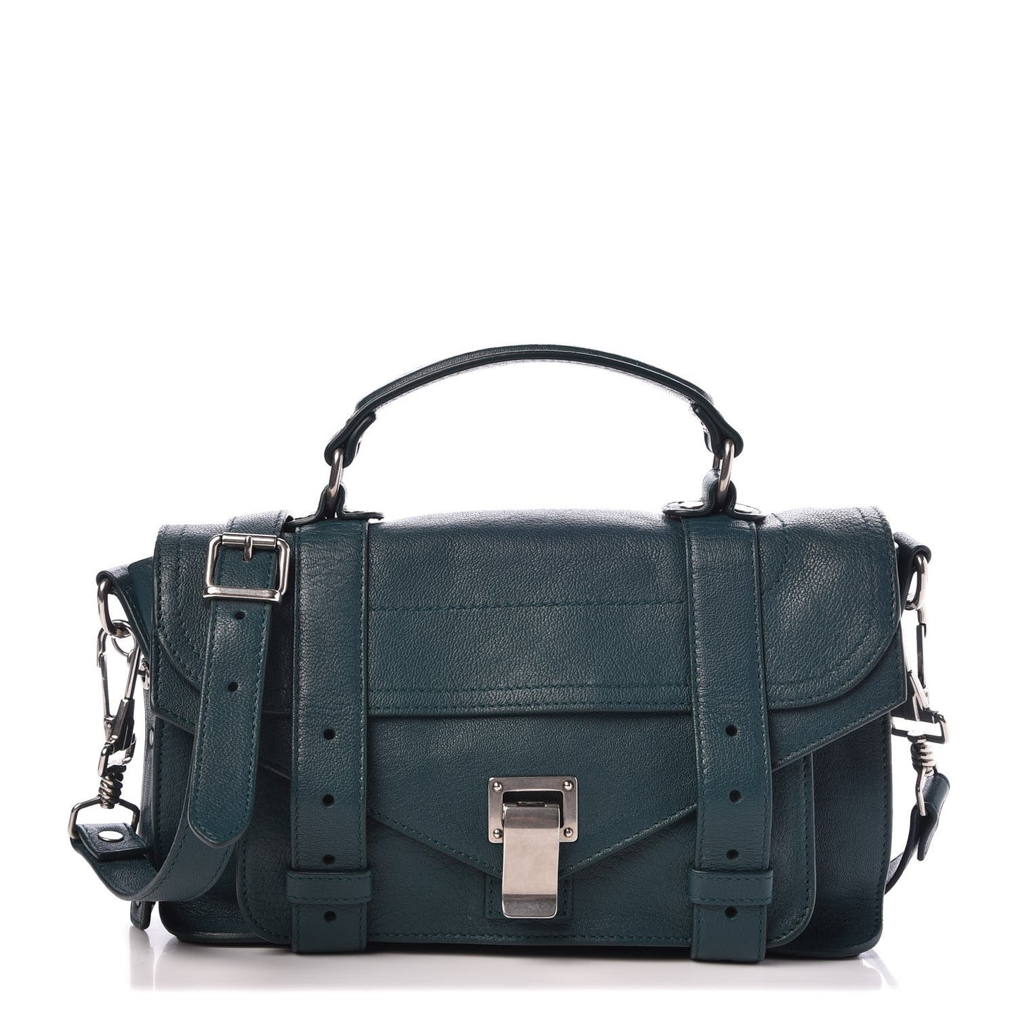 Calfskin Tiny PS1 Satchel Dark Teal