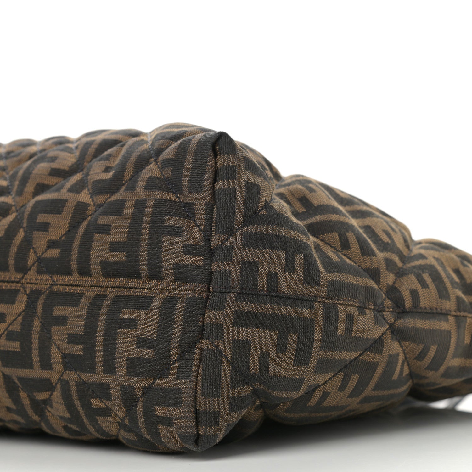 Fendi Zucca Quilted Medium Roll Tote Tobacco Black 9 of 9