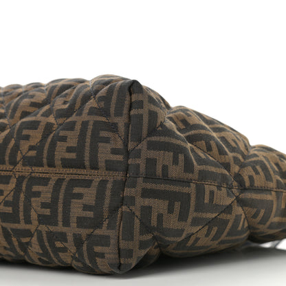 Fendi Zucca Quilted Medium Roll Tote Tobacco Black 9 of 9