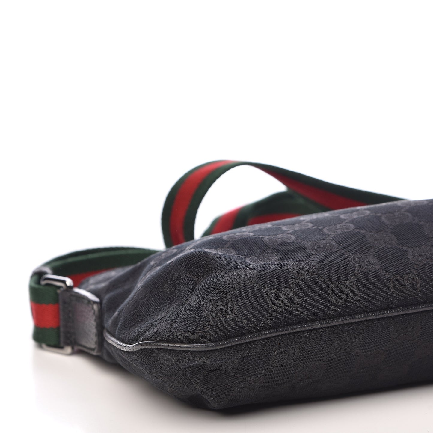 Monogram Web Small Flat Messenger Crossbody Black