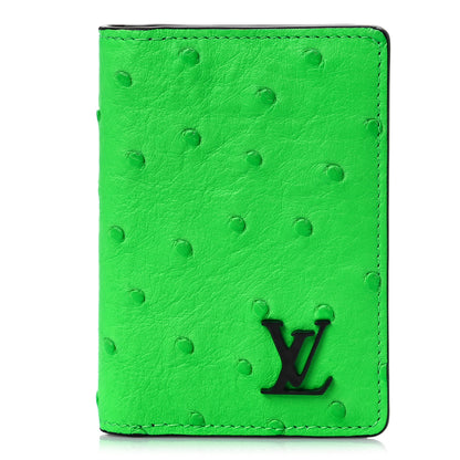 Louis Vuitton Ostrich Pocket Organizer Florescent Green 1 of 8