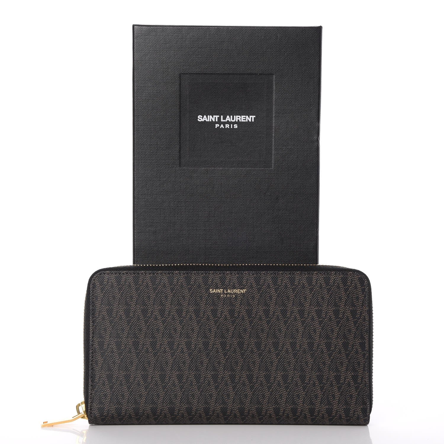 Saint Laurent Toile Monogram Classic Zip Around Wallet Black 8 of 8