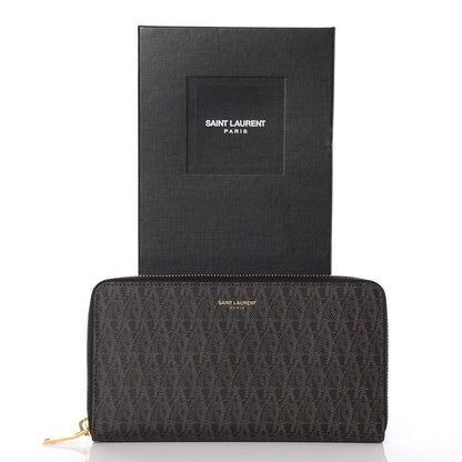 Saint Laurent Toile Monogram Classic Zip Around Wallet Black 8 of 8