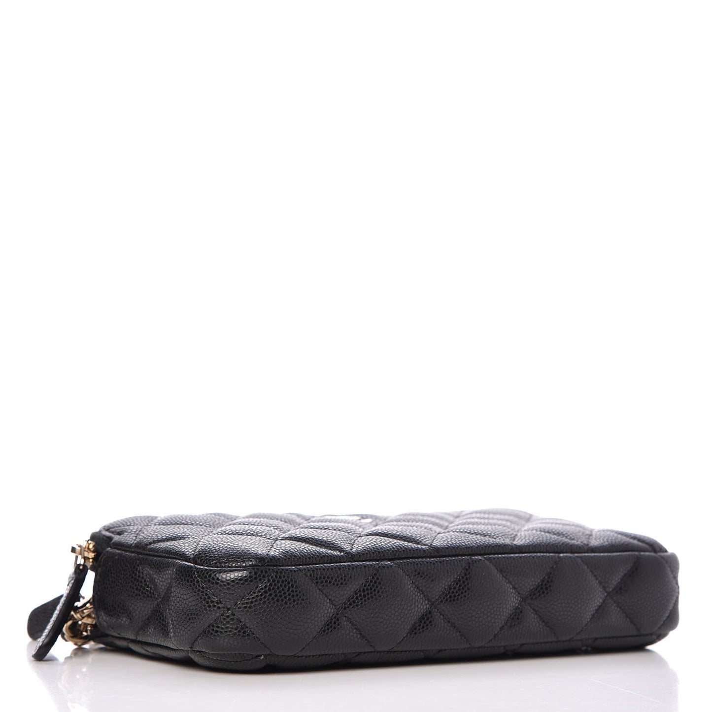 Caviar Quilted Small Clutch With Chain Black