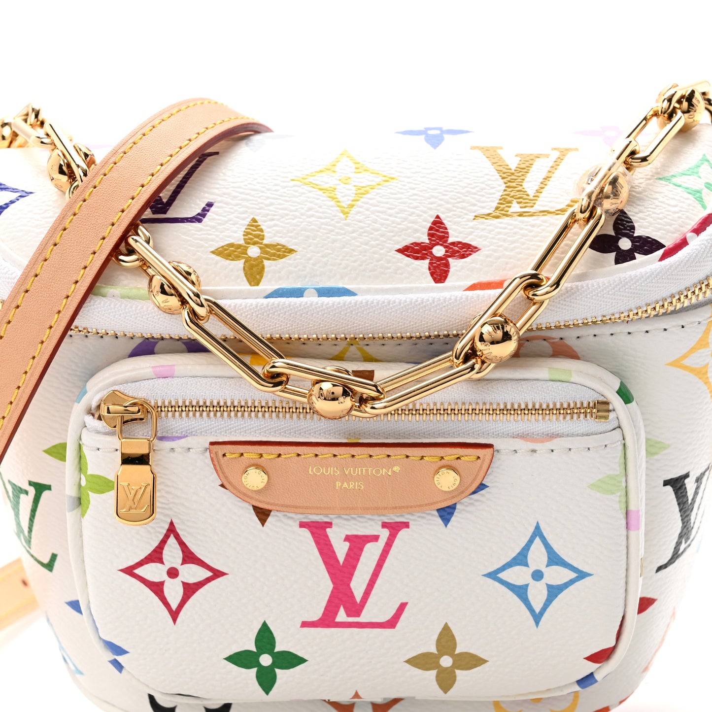 LV X TM Monogram Multicolor Mini Bumbag White
