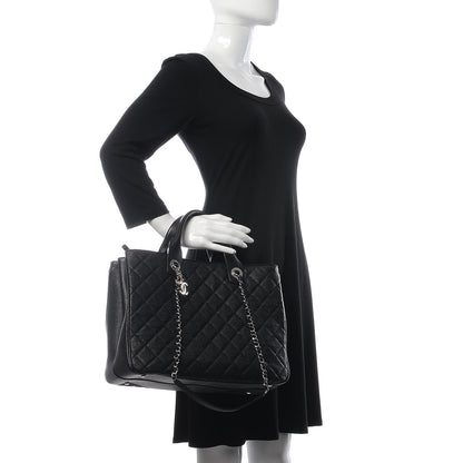 Chanel Caviar Quilted Large Urban Companion Top Handle Shopping Tote Black 3 of 9