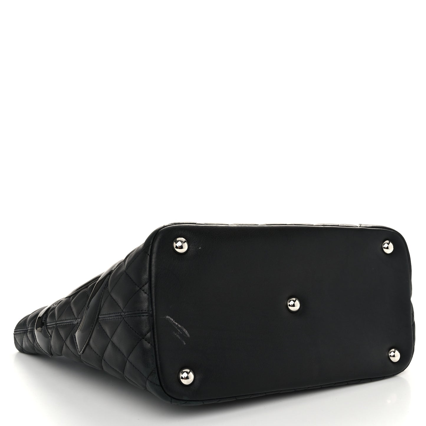 Calfskin Quilted Large Cambon Tote Black