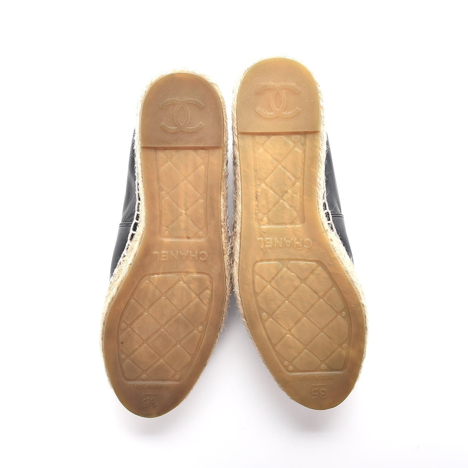 Chanel Lambskin CC Espadrilles 35 Black 9 of 9