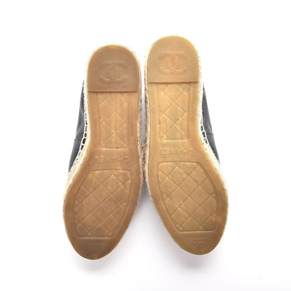 Chanel Lambskin CC Espadrilles 35 Black 9 of 9