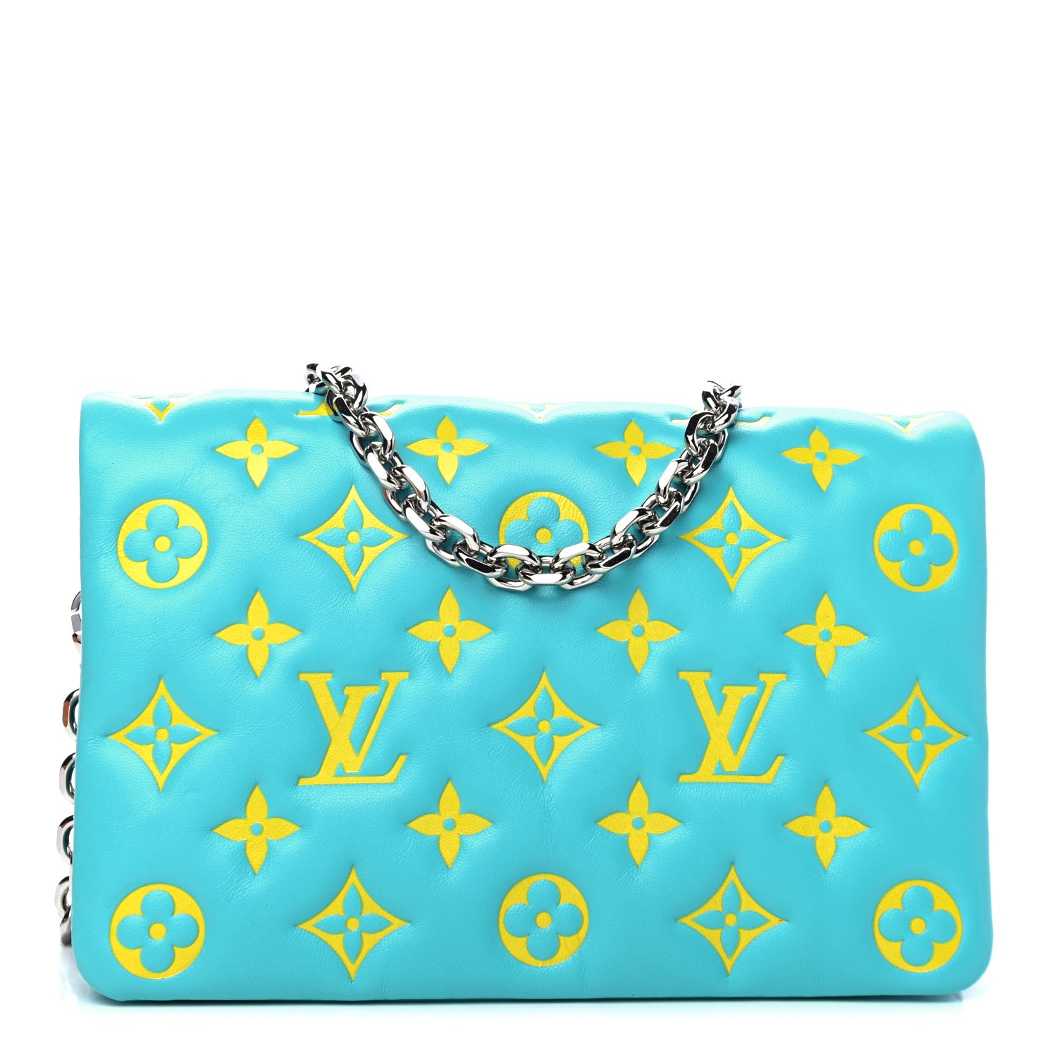 Louis Vuitton Lambskin Embossed Monogram Vuittamins Pochette Coussin Menthe Jaune 1 of 4