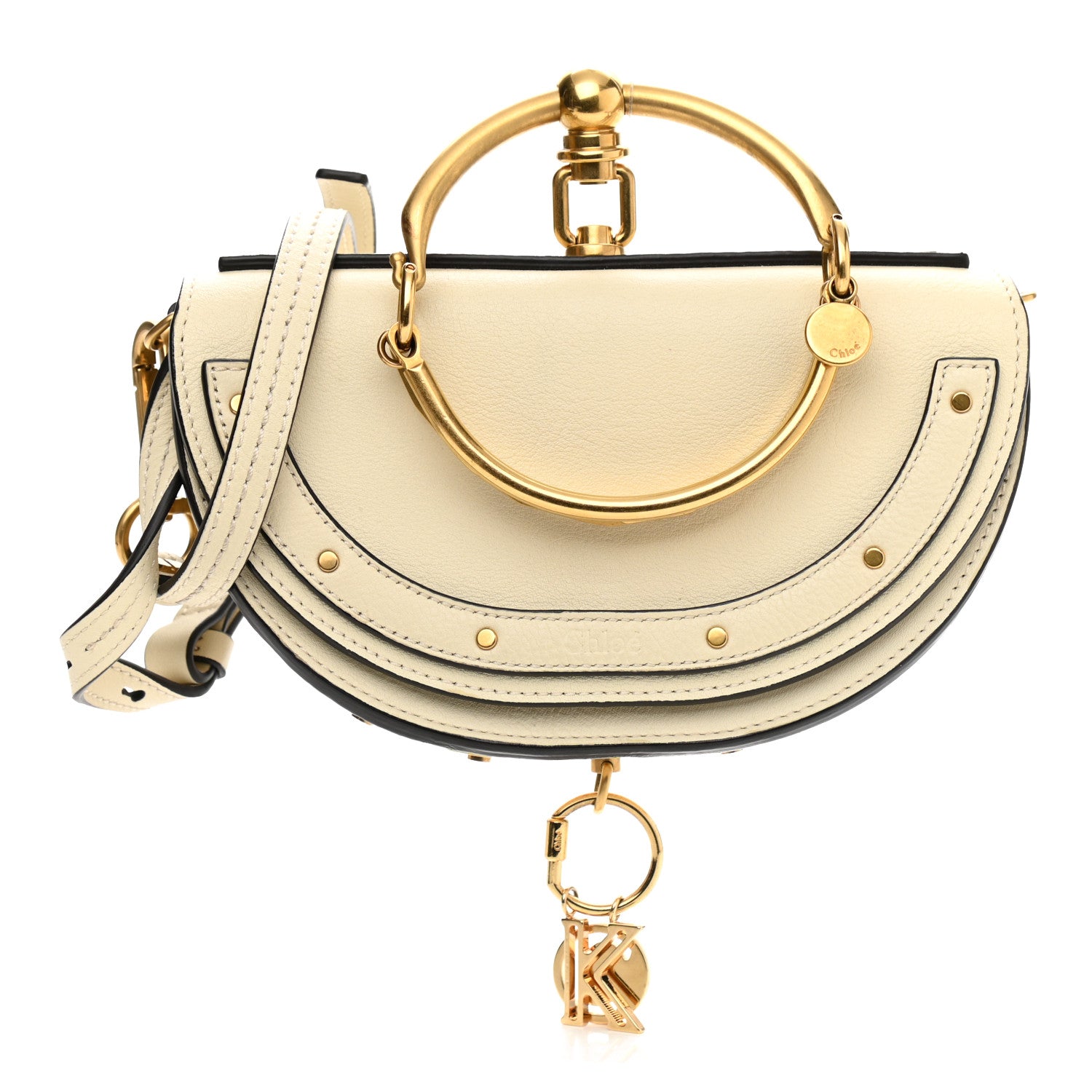 Chloe Calfskin Small Nile Bracelet Minaudiere Bag Off White 1 of 8