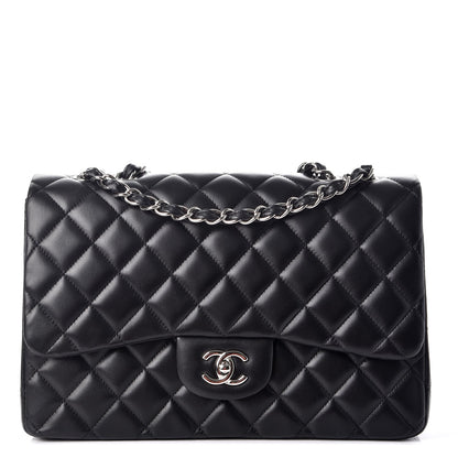 Chanel Lambskin Quilted Jumbo Single Flap Black 1 of 9